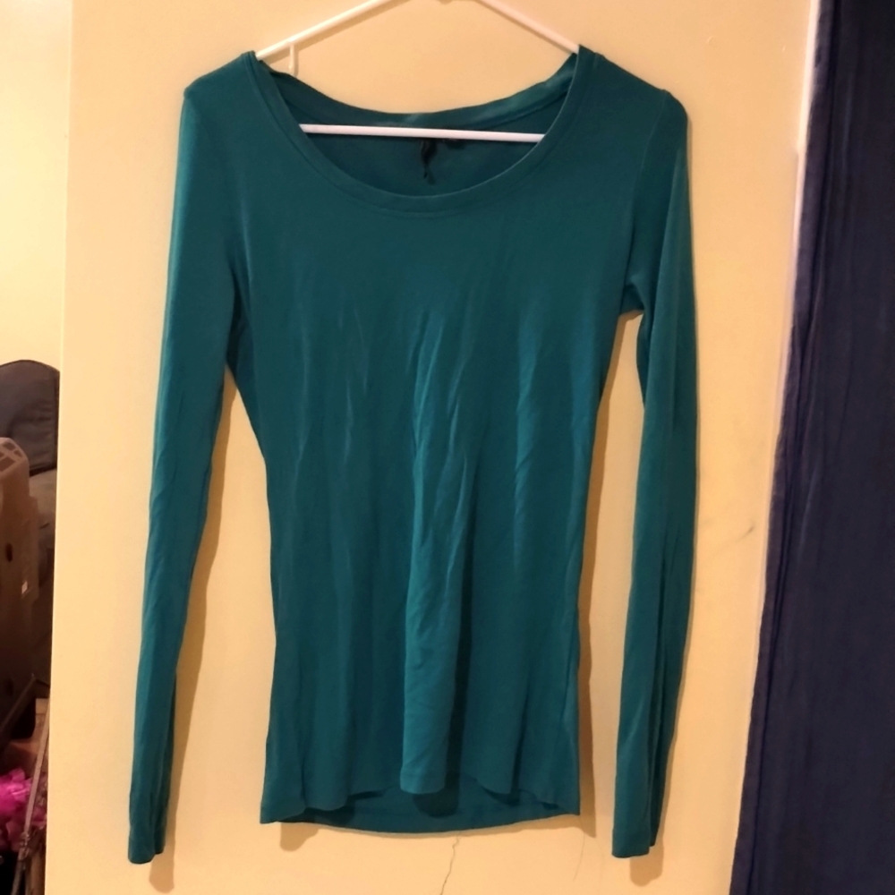 Dark Green long sleeve shirt.